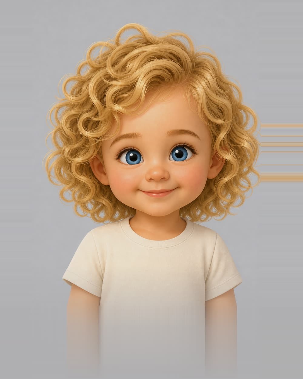 The same child drawn as a storybook character